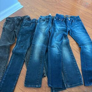 BUNDLE Lot of 4 Children's Girl's Kids Blue Navy Sz 7 Denim Casual Jeans